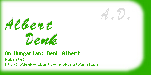 albert denk business card